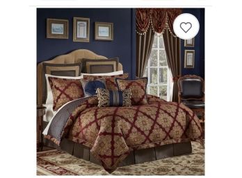 Queen Sized Never Used Comforter Set Was Made By Croscill & Is The Sebastian Pattern