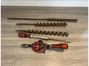 Antique Drill With Bits, Millers Falls No. 5