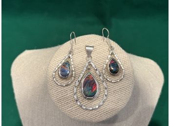 Sterling Silver Pendant And Earrings Set