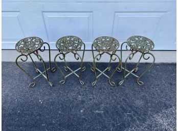 Group Of 4 Cast Iron Folding Plant Stands