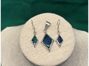 Sterling Silver Pendant And Earring Set