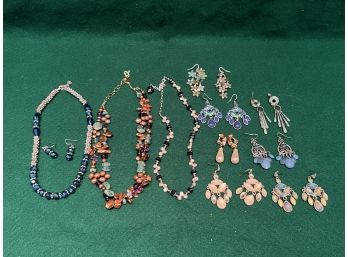 Lot Of Costume Jewelry Necklaces And Earrings