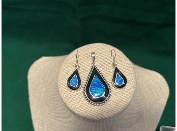 Sterling Silver Pendant And Earrings Set