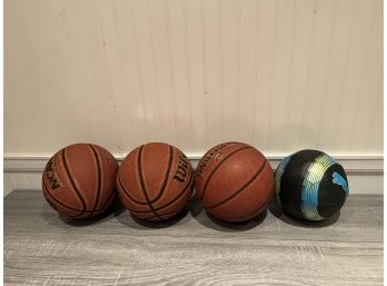 3 Basketballs And Soccer Ball
