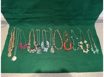 Group Of 12 Costume Jewelry Necklaces, Some With Matching Earrings