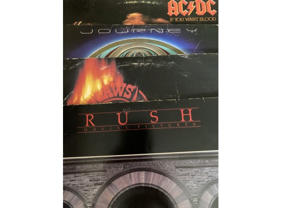 AC/DC/RushJourneyOutlaws - 4 Vinyl Record Albums