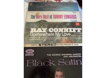 4 Vinyl Record Albums - Rampal, Edwards, Conniff, Shearing, Black Satin