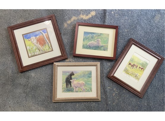 Four Framed Watercolors And Pastels By Louis Van Cleef
