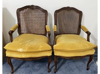 Two Antique Caned Back Chairs