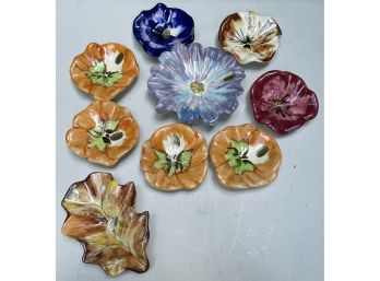 Nine Decorative Flower Stangl Dishes