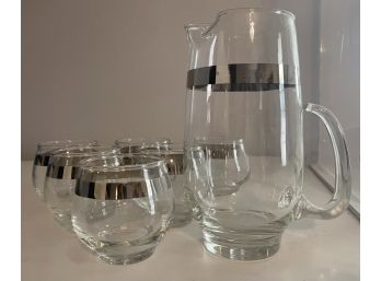 Cordial Glasses And Pitcher
