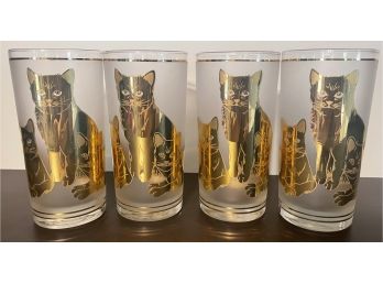 Four Decorative Cat Cups