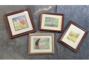 Four Framed Watercolors And Pastels By Louis Van Cleef