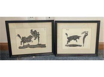 Two Bull Fighting Prints