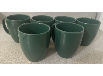 Six Green Coffee Mugs