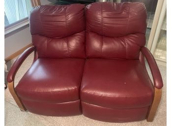 Red Leather Settee