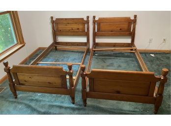 Two Twin Size Pine Bed Frames