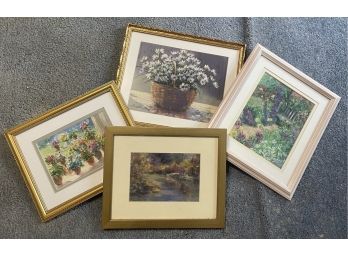 Four Framed Pastels And Watercolors By Louis Van Cleef
