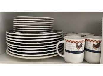 Oneida Rooster Plates And Mugs