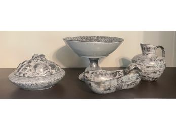 Four Pieces Of Stangl Pottery 'Colonial Silver'