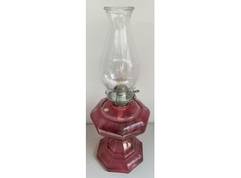 Cranberry Glass Oil Lantern