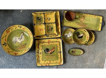 Decorative Rooster Plates, Bowls, Mugs, .