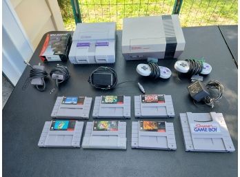 Large Lot Of Vintage Nintendo Consoles, Games, Controllers And Adapters