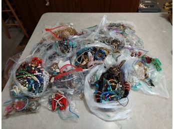 19 Pounds Assorted Mixed Jewelry For Crafts And Hobbies