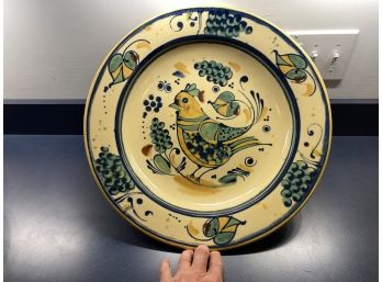 Huge William Sonoma Wall Hanger Platter Of Bird. Made In Italy. 18 1/2' Across.  Not Eligible For Shipping.
