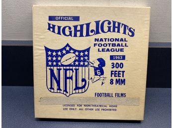 Official Highlights National Football League 1963. 300 Feet 8mm Football Films In Original Box.