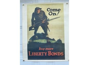 Come On! By More Liberty Bonds. World War II Color Poster Reprint. Perfect For Framing. Measures 16' X 20'.