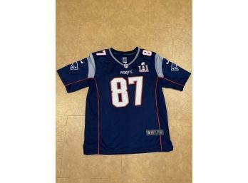 New England Patriots Ron Gronkowski No 87 Superbowl LI  Jersey. Size Large.