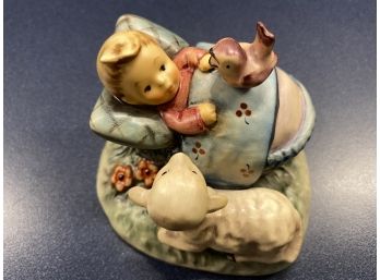 M. J. Hummel Goebel Hum 455 In Original Box With Paperwork. Child With Lamb And Bird. Made In Germany. Mint!