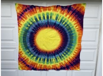 Hippie Tie Dye Wall Tapestry. Measures Approximately 55' X 58'. Beautiful Colors.