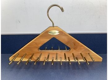 WOODLORE Tie Belt Rack Hanger Holder 40 Brass Pegs Cedar Wood Closet Organizer.