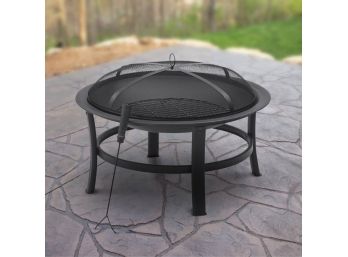 Mainstays 30-Inch Round Fire Pit With Firewood