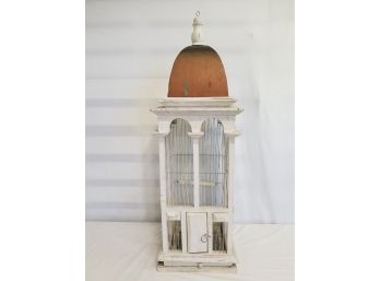 Vintage Wooden Decorative Shabby Chic Domed Bird Cage
