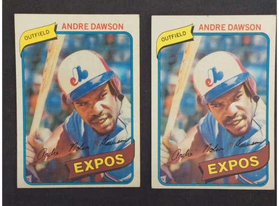 (2) 1980 Topps Andre Dawson Cards