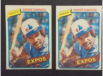 (2) 1980 Topps Andre Dawson Cards