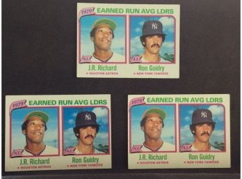 (3) 1980 ERA Leaders Cards Guidry - Richard