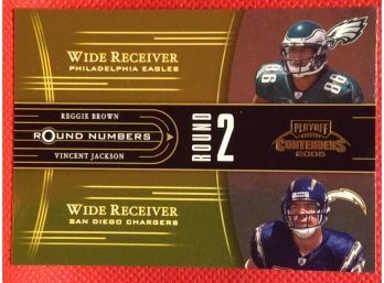 2005 Playoff Contenders Round Numbers Reggie Brown - Vincent Jackson 050/250