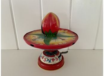 Vintage J Chein & Co Magic Tulip Flower Fairy Ballerina Metal Spinning Top Toy