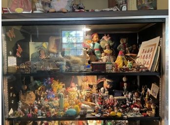 Two Shelves Packed With Collectibles & Toys