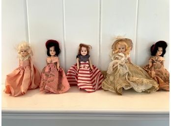 Five Vintage 6.5' Dolls, One Nancy Ann Storybook