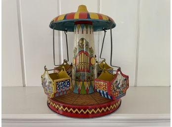 Antique Merry Go Round Tin Lithograph Carousel Toy