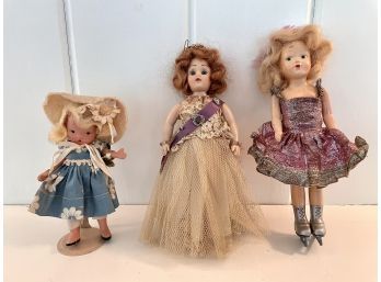 Duchess Doll Flirty Eye Doll (1948) & Two Painted Face Dolls