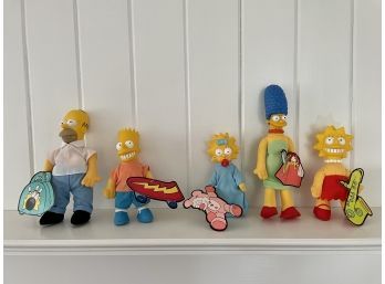 Simpsons Family Complete Set Of Five Dolls With Tags From Burger King (1990)