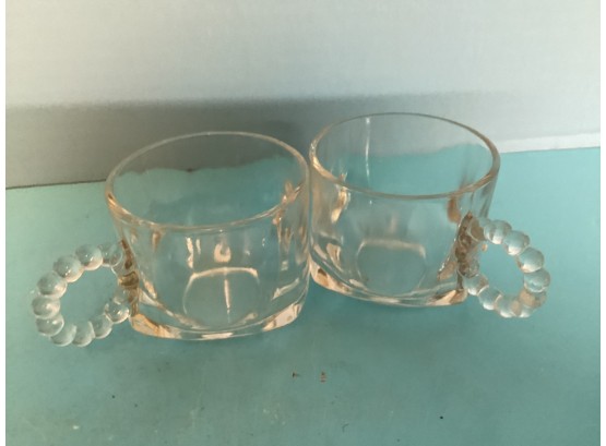 Pair Of Vintage Imperial Glass Candlewick Cups (No Saucers)