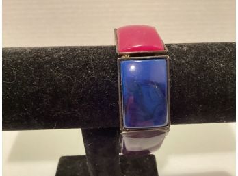 Vintage  Chunky Multicolor Resin Statement Bangle Bracelet