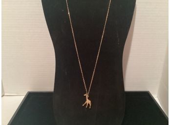 Vintage Gold Tone J. Crew Link Chain With Giraffe Pendant